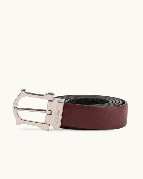Borbonese Genuine Leather Belt with Classic Buckle Design Women Bicolor Belts Belts for Women: elegant and leather | Borbonese main image 3