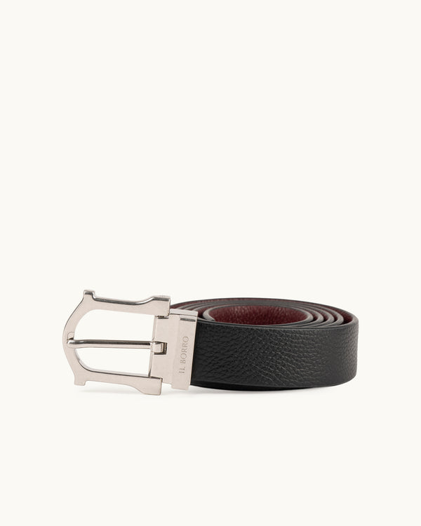 Borbonese Genuine Leather Belt with Classic Design Women Gray Belts Borbonese Women main image 4